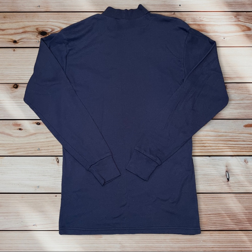Vintage 80’s New York Yankees MLB Logo Mock Neck Shirt Made In The USA - Picture 3 of 4